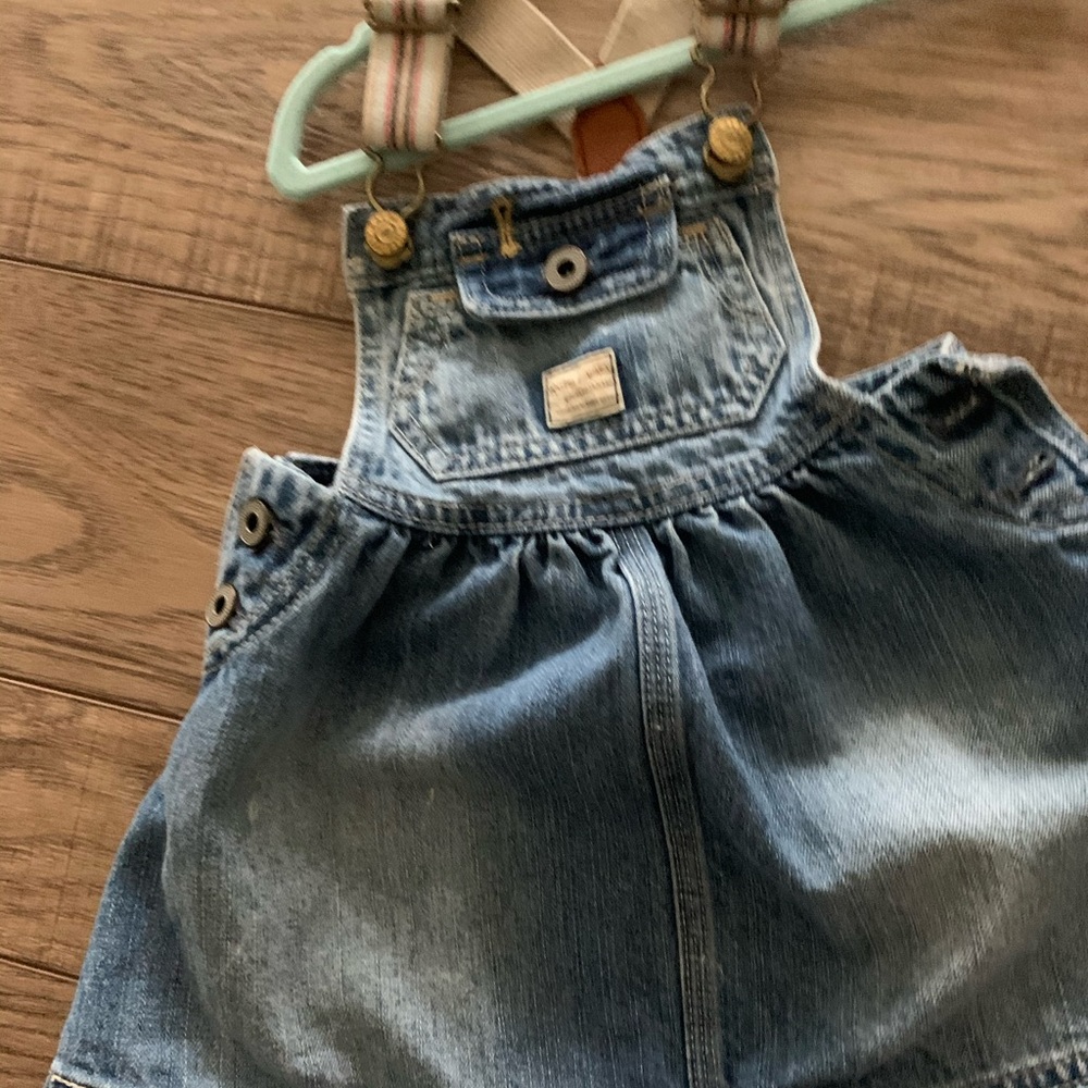 Denim dress with suspenders by Ralph Lauren